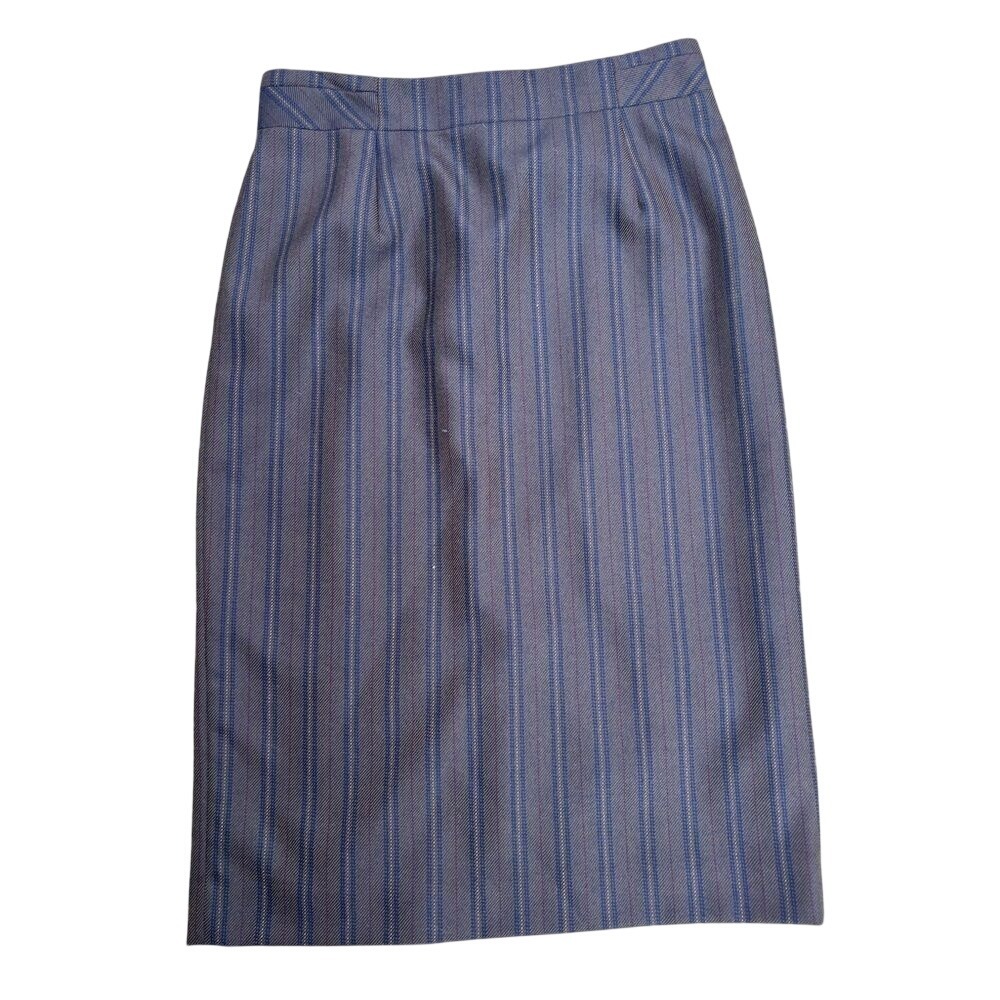 Pendleton Skirt Womens Brown Striped Twill Wool Knee Length Straight & Pencil 12